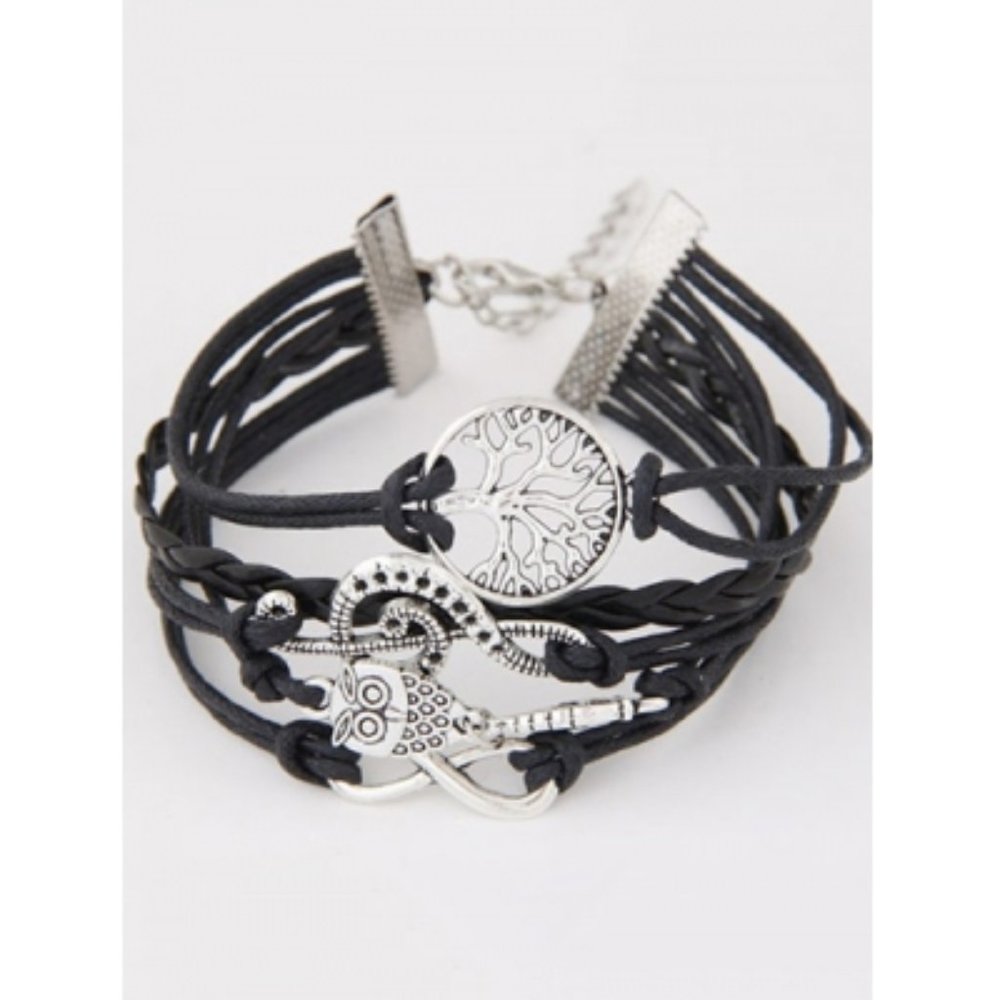 Boho Hippie Owl Music Multi Layer Braided Bracelet - Picture 2 of 2